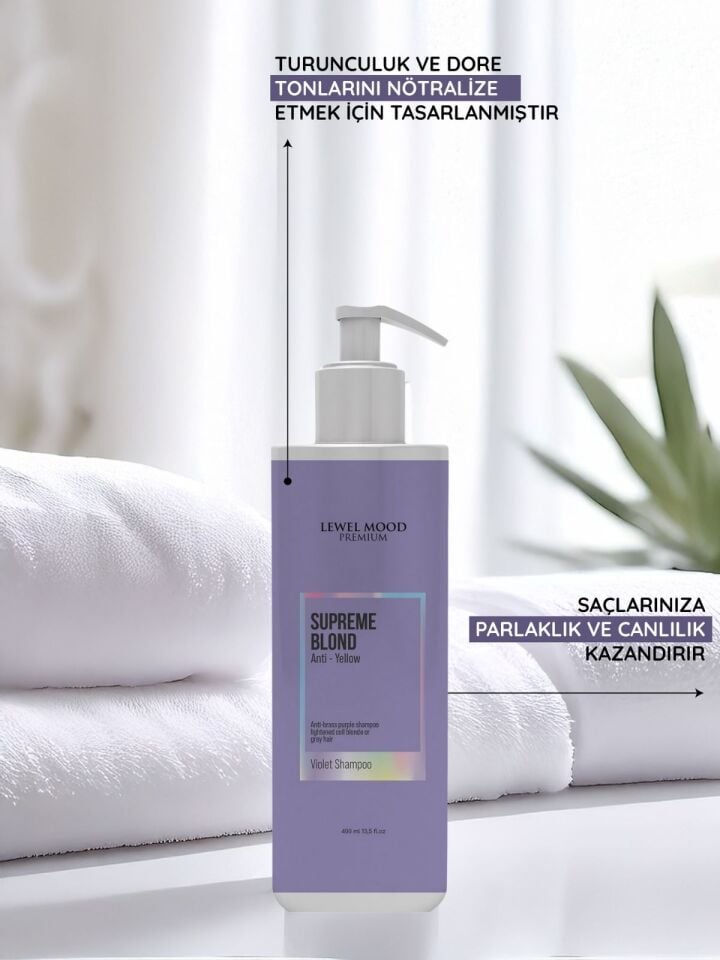 Supreme Blond Turunculuk Karşıtı Saç Bakım Şampuanı (Mor Şampuan)