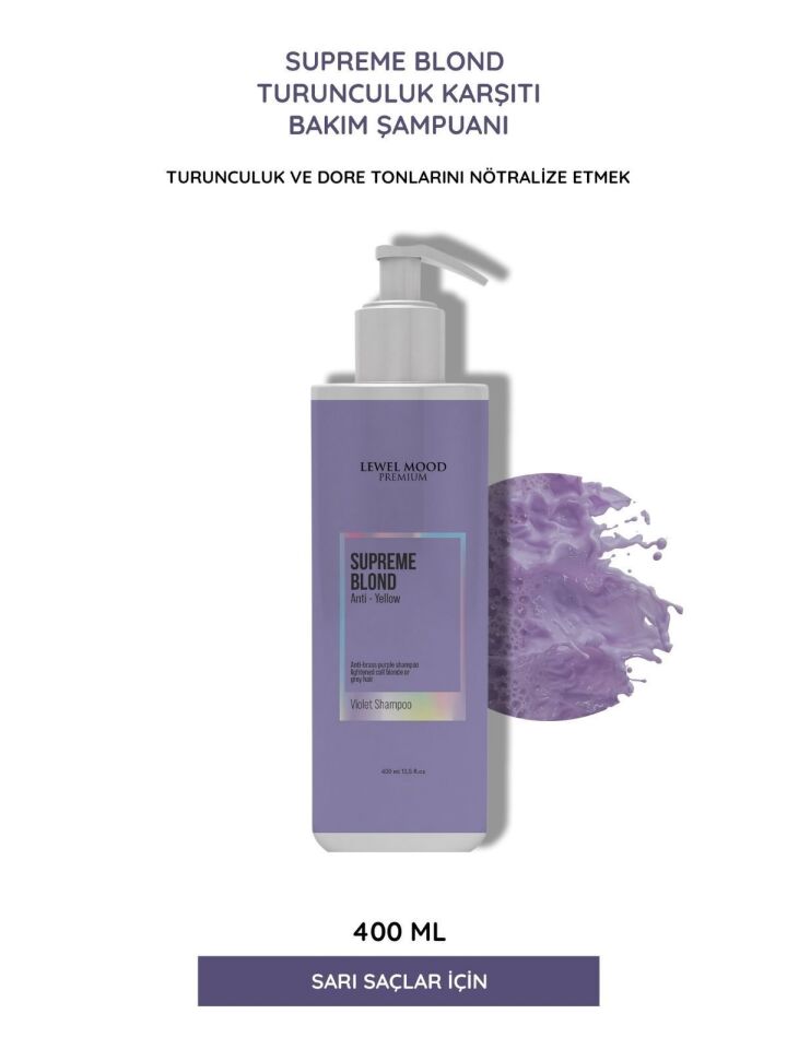 Supreme Blond Turunculuk Karşıtı Saç Bakım Şampuanı (Mor Şampuan)