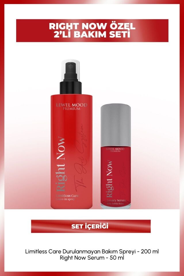 Right Now Limitless Care ve Luxury Serum – Sınırsız ve Lüks Saç Bakım Seti